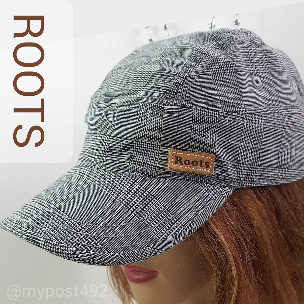 Men's Roots Cap🌾Gray Plaid Newsboy Hat